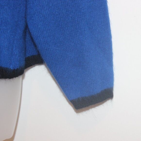 Vintage Rafaella Blue Cardigan Sweater Angora Rabbit Hair /Lambswool Women Large - Picture 11 of 13